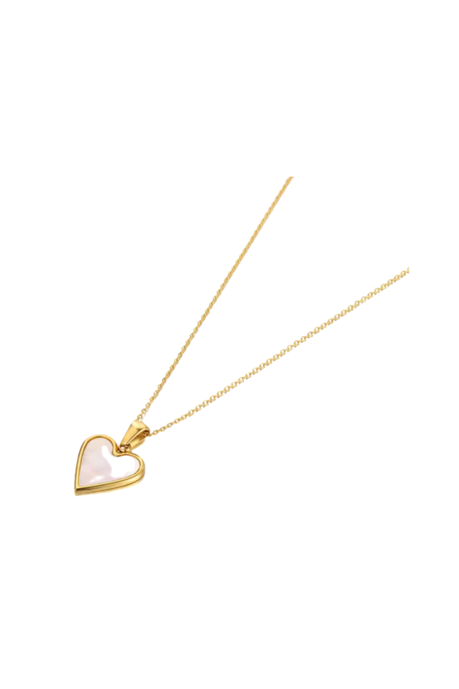 Parelmoer hart necklace