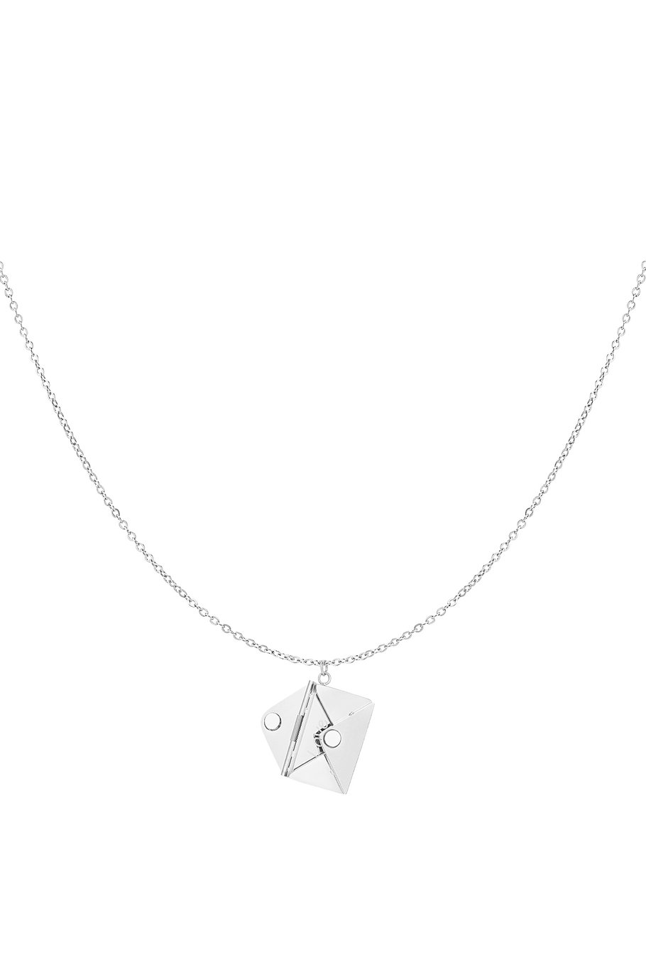 GRAVEERBARE LOVE ENVELOPE NECKLACE ZILVER
