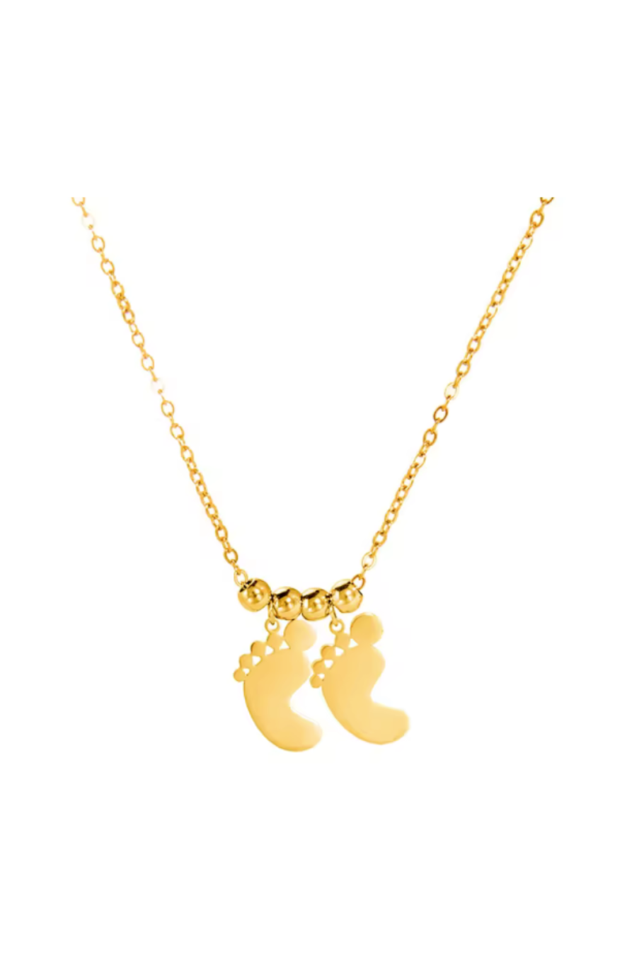 GRAVEERBARE BABY VOETJES KETTING GOUD