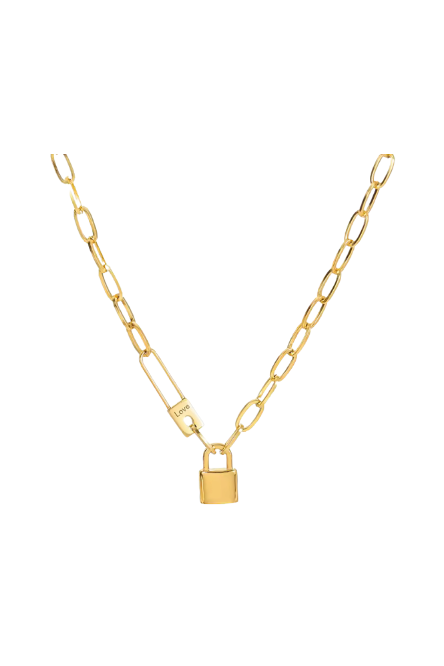 GRAVEERBARE LOCK OF LOVE NECKLACE GOUD
