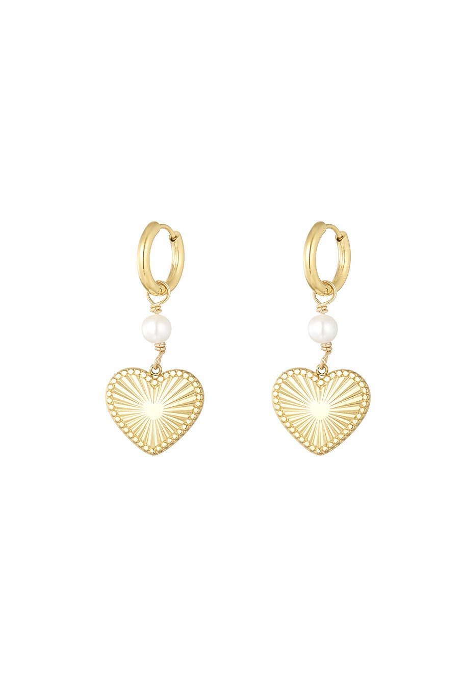 HEART WITH A PEARL OORBELLEN