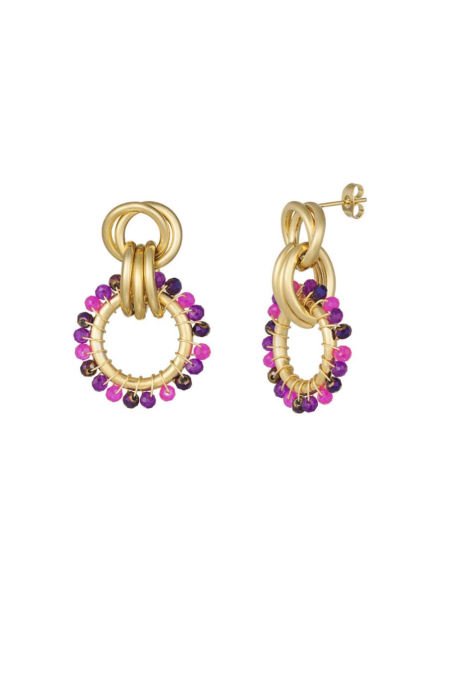 Oorbellen Color of beads – Goud
