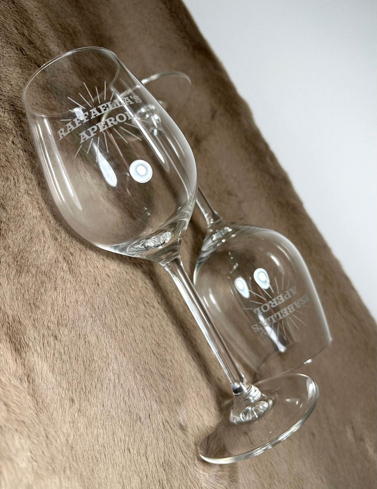 Gegraveerd Wijnglas
