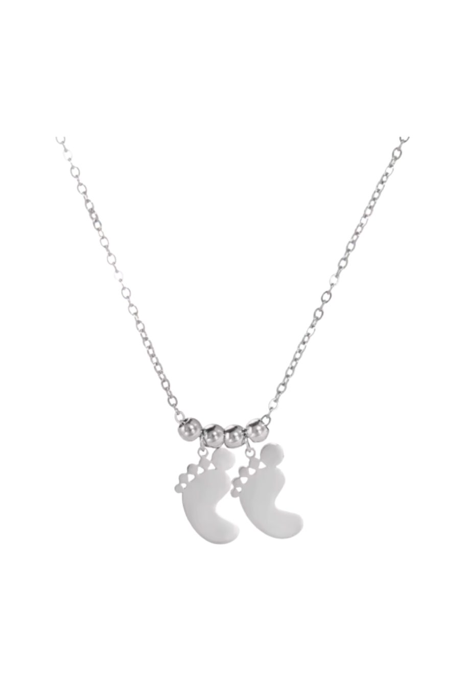 GRAVEERBARE BABY VOETJES KETTING ZILVER