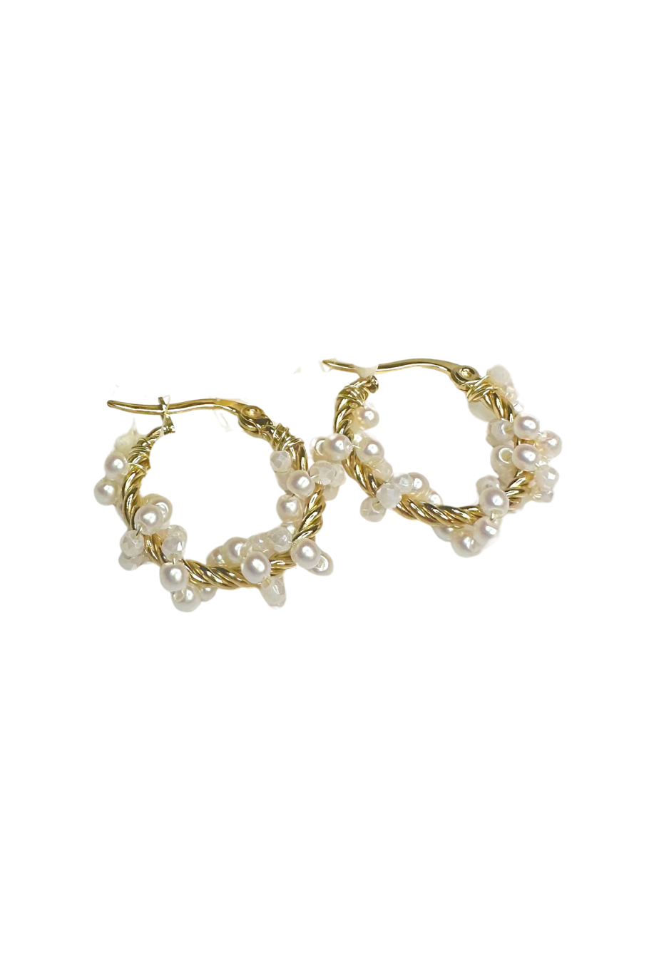 Rope pearls earrings